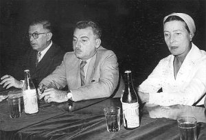 Jorge Amado, Sartre e Simone de Beauvoir. 